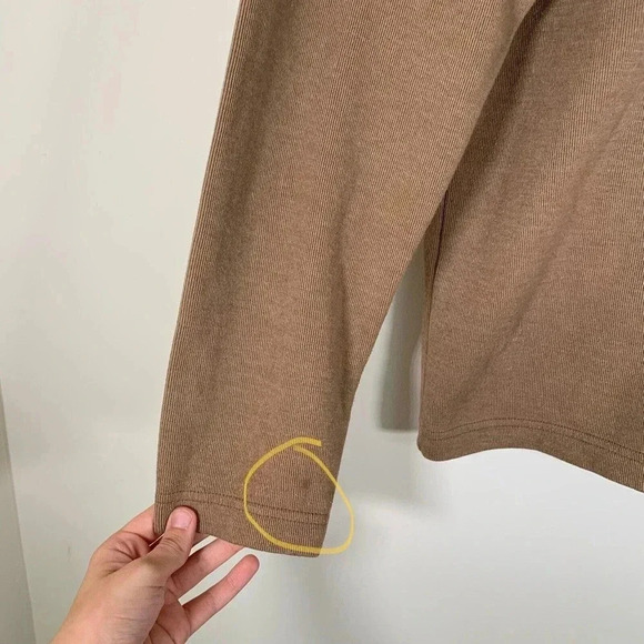 Timberland Sweater Men’s Medium Brown 1/4 Zip Pullover Sweater - Picture 4 of 8